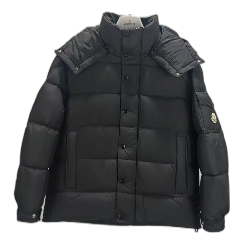 Moncler Matte Snap-Front Hooded Down Puffer Jacket