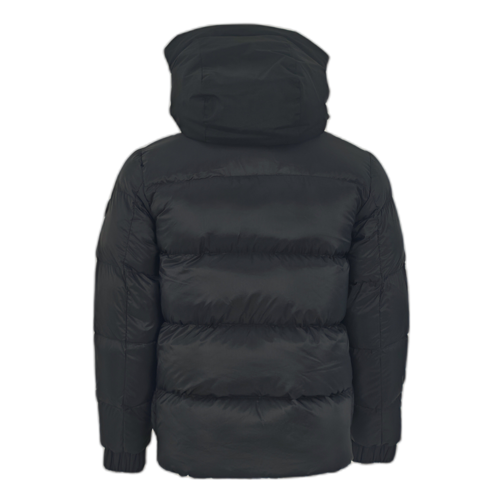 Moncler Tonal-Logo High-Collar Down Puffer Jacket – Black