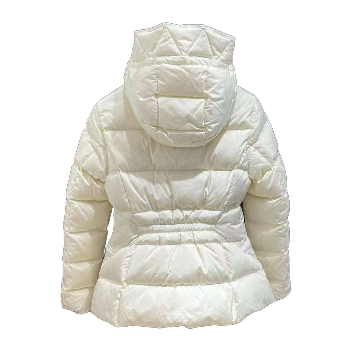 Moncler Fitted Hooded Short Down Puffer Jacket – Ivory