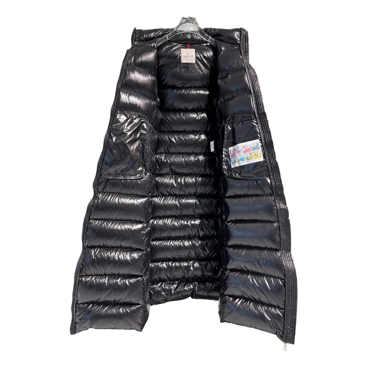 Moncler Glossy Fur-Trim Hooded Long Down Puffer Coat