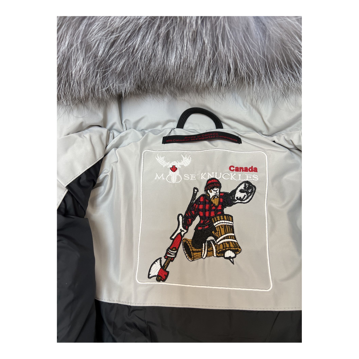 Moose Knuckles Four-Pocket Fur-Trim Hooded Down Puffer Jacket