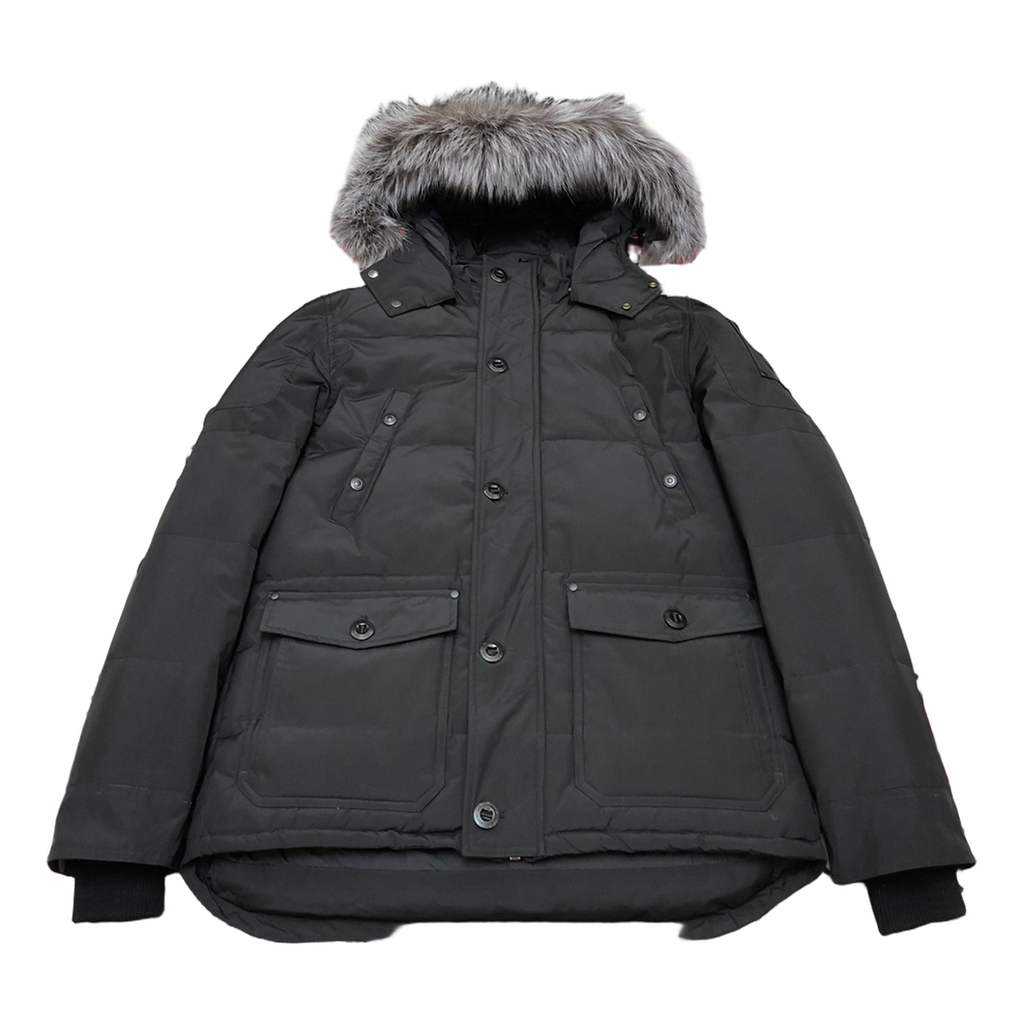 Moose Knuckles Four-Pocket Fur-Trim Hooded Down Puffer Jacket