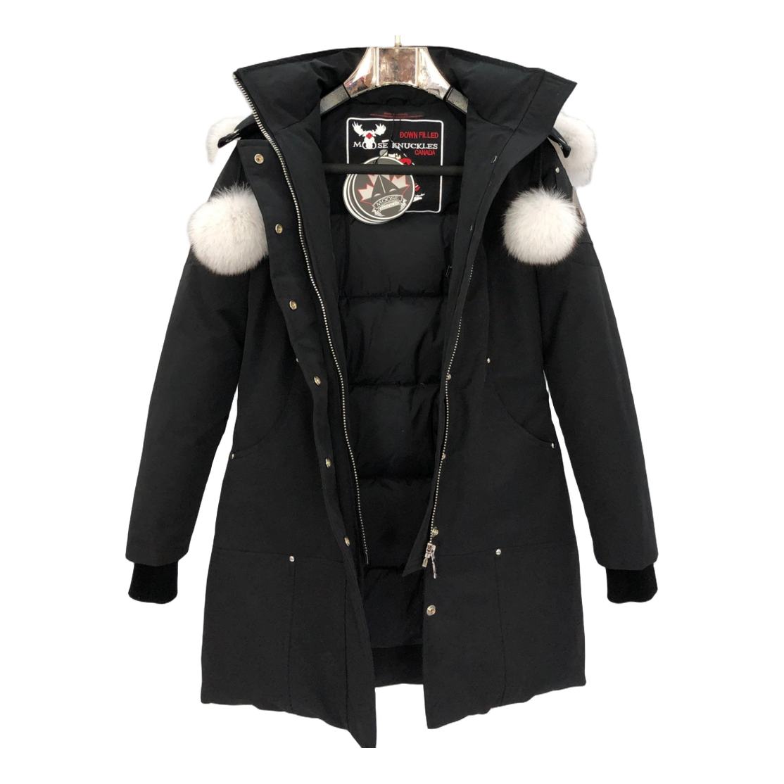 Moose Knuckles Stirling Parka – White Fur Trim
