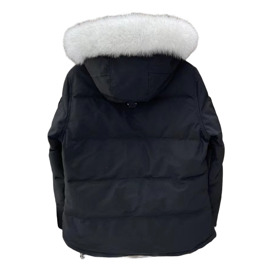Moose Knuckles Chest-Zip Fur-Trim Hooded Down Puffer Jacket
