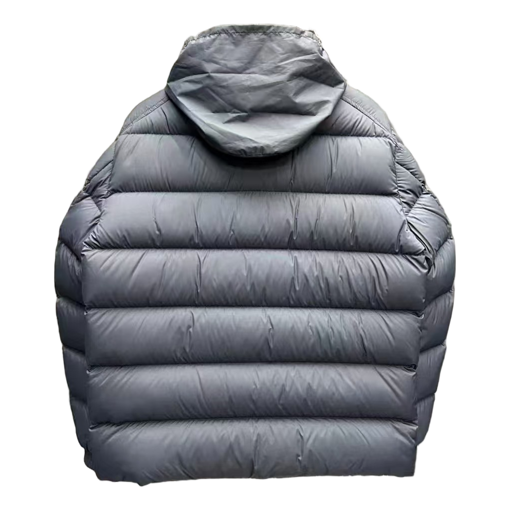 Moncler Tricolour Sleeve-Band Stand-Collar Down Puffer Jacket – Navy