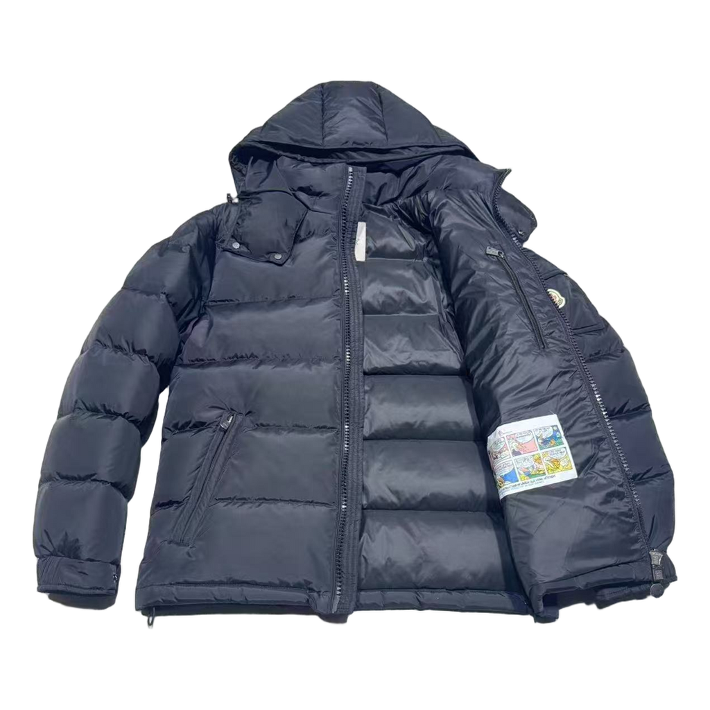 Moncler Sleeve-Pocket Hooded Down Puffer Jacket – Navy
