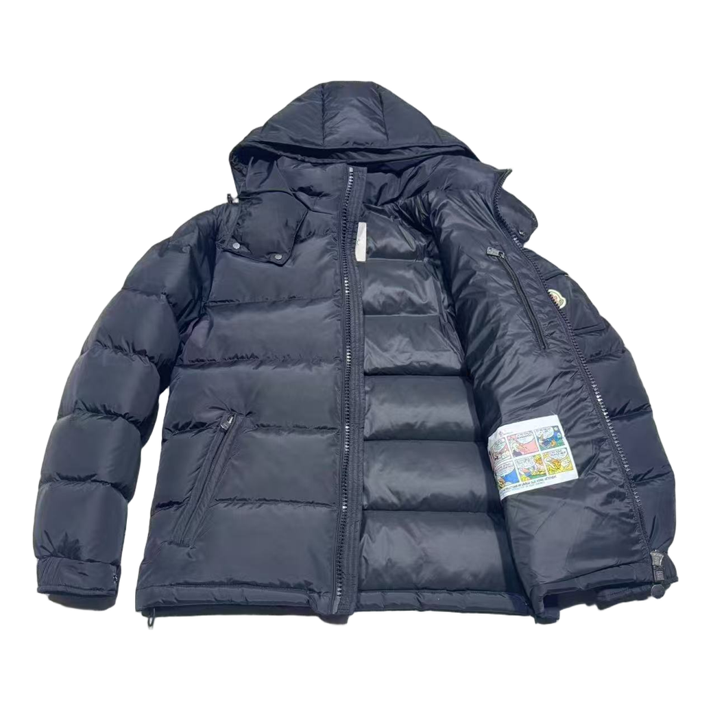 Moncler Sleeve-Pocket Hooded Down Puffer Jacket – Navy