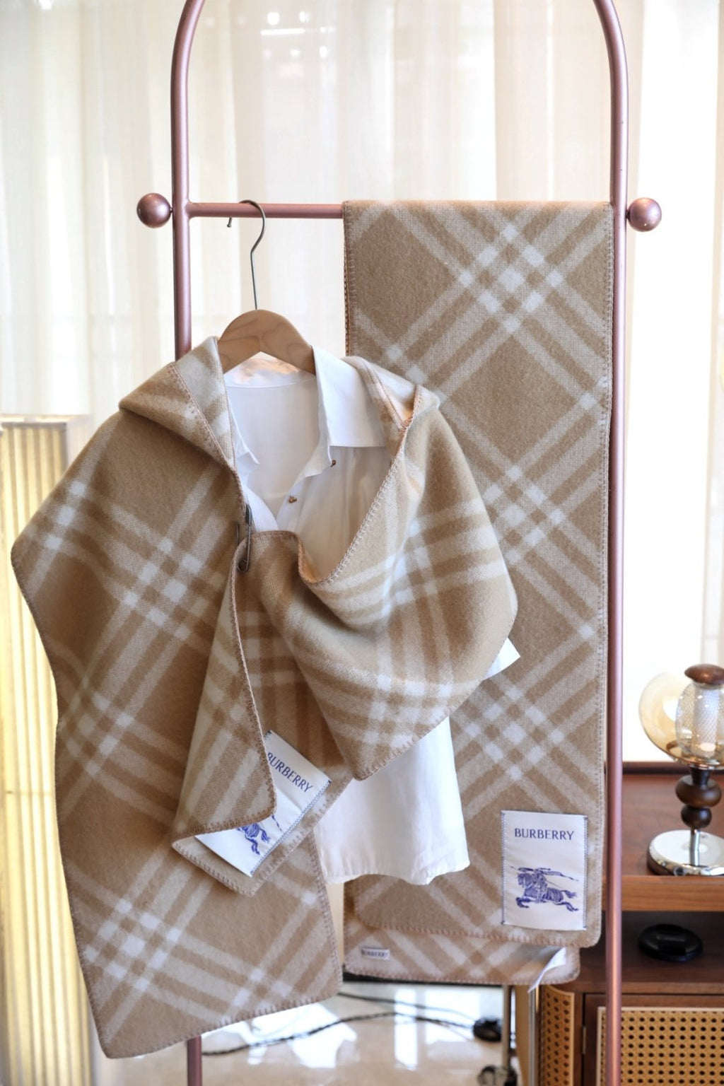 Burberry Plaid Hooded Scarf