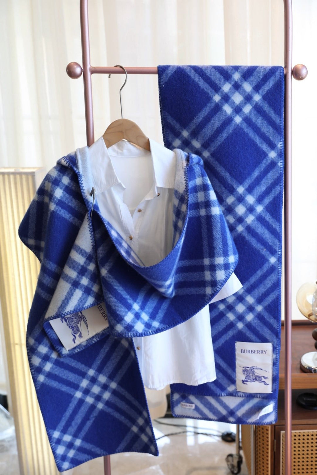 Burberry Plaid Hooded Scarf