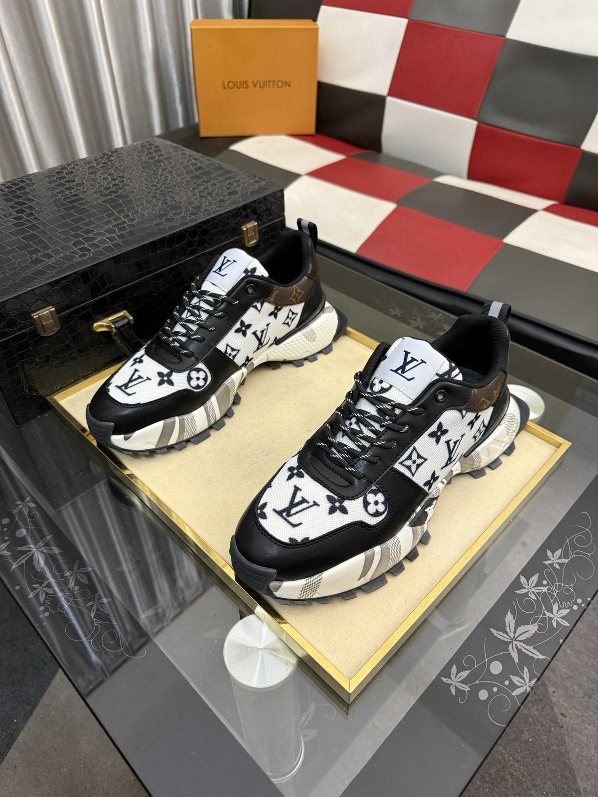 Louis Vuitton Graphic-Pattern Chunky Sneakers