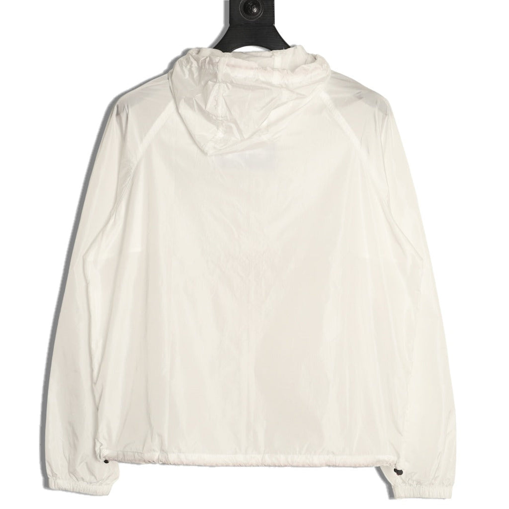 Burberry Check-Trim Hooded Zip-Up Jacket - Off-White
