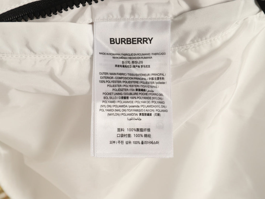Burberry Check-Trim Hooded Zip-Up Jacket - Off-White