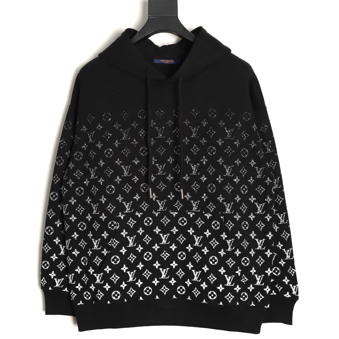 Louis Vuitton Gradient Monogram-Style Pullover Hoodie - Black