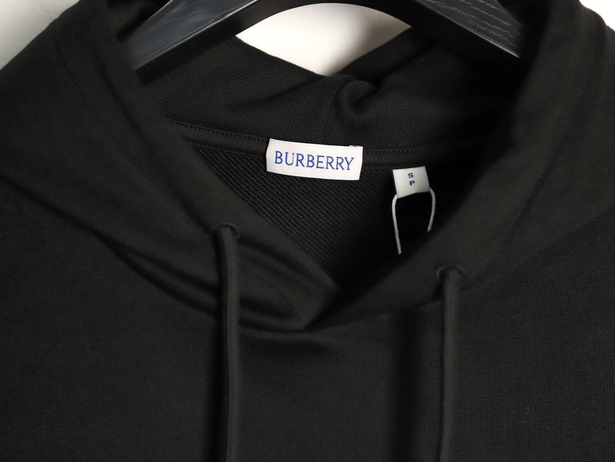 Burberry Equestrian Emblem Pullover Hoodie - Black