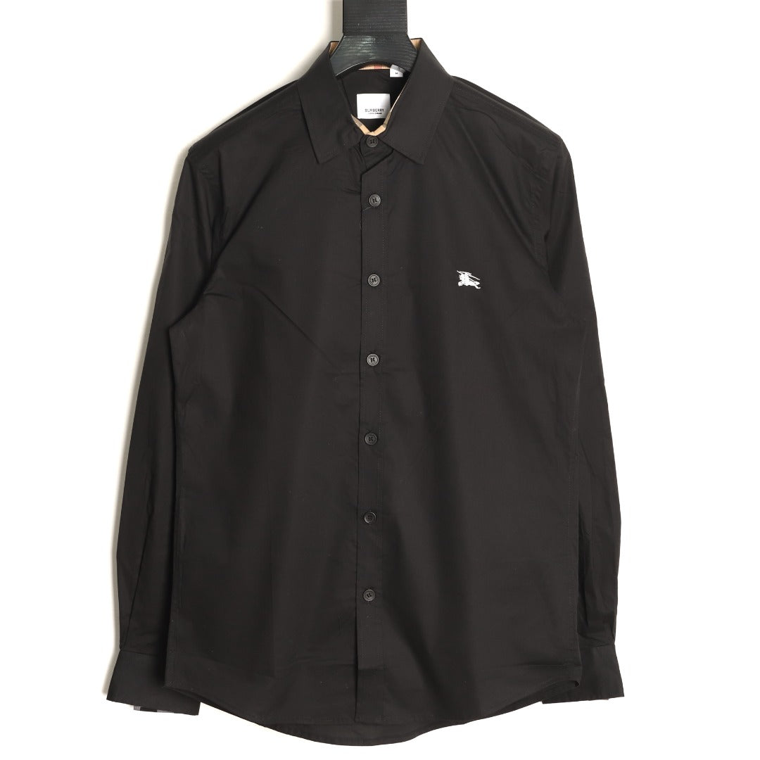 Burberry Equestrian Emblem Long-Sleeve Shirt - Black